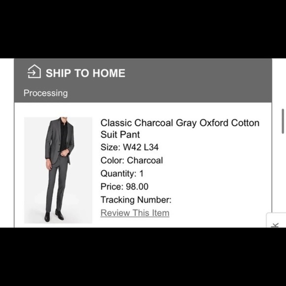 COPY - Classic Charcoal Gray Oxford Cotton Suit Pant NWT! Express trousers W42 … - Picture 3 of 4